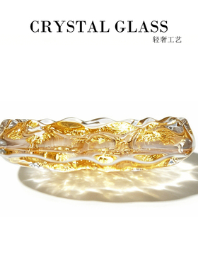 轻奢金箔首饰手表展示收纳托盘