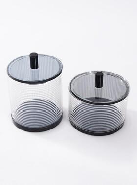 简约现代创意圆形玻璃收纳罐样板间售楼处酒店餐厅客厅桌面装饰品