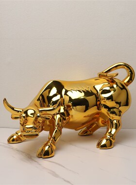 简约现代创意树脂斗牛动物摆件样板房样品屋展示中O心酒柜客厅桌