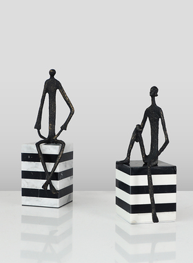 密度抽象风铸铁酒店售楼处摆件