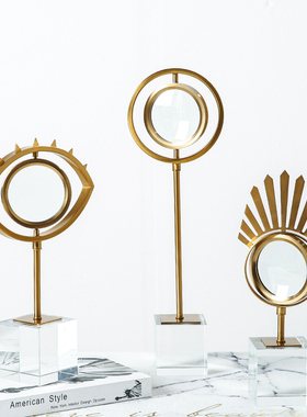 密度圆形金属售楼处轻奢风摆件