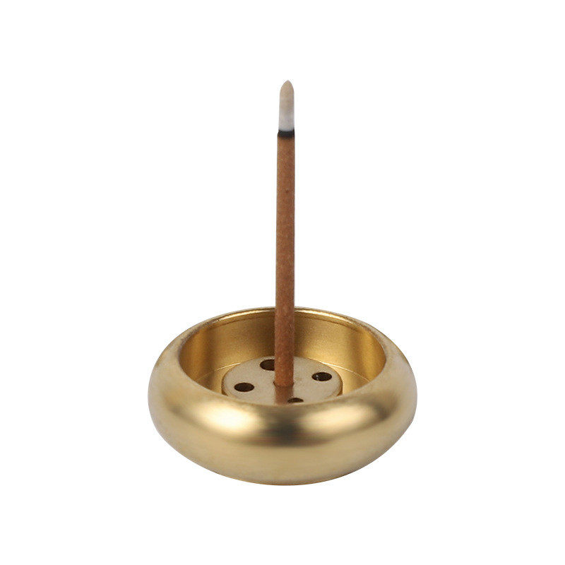 黄铜中式复古鼓型香插五孔香薰炉家用书房禅意线香檀香座,淘宝优惠券,粉丝福利购,淘宝优惠卷