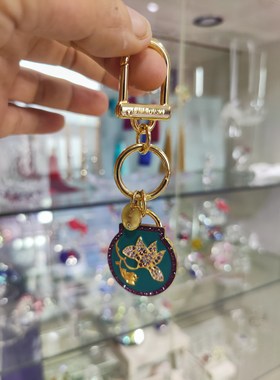 奥地利水晶小熊包挂钥匙扣黑色白色小熊钥匙扣玉兰花福字挎包挂饰