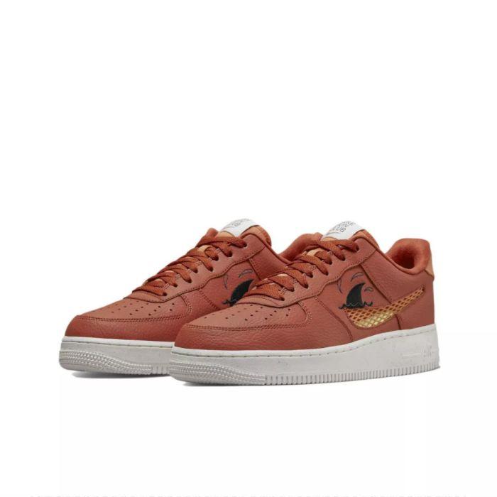 Nike Air Force 1 AF1 低帮轻便 经典休闲板鞋 暗橘色 DM0117-800 - 图3