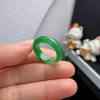 Jade ice bean green jade ring hand jewelry