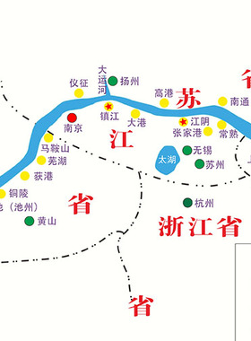 长江航道港口示意图分布海报
