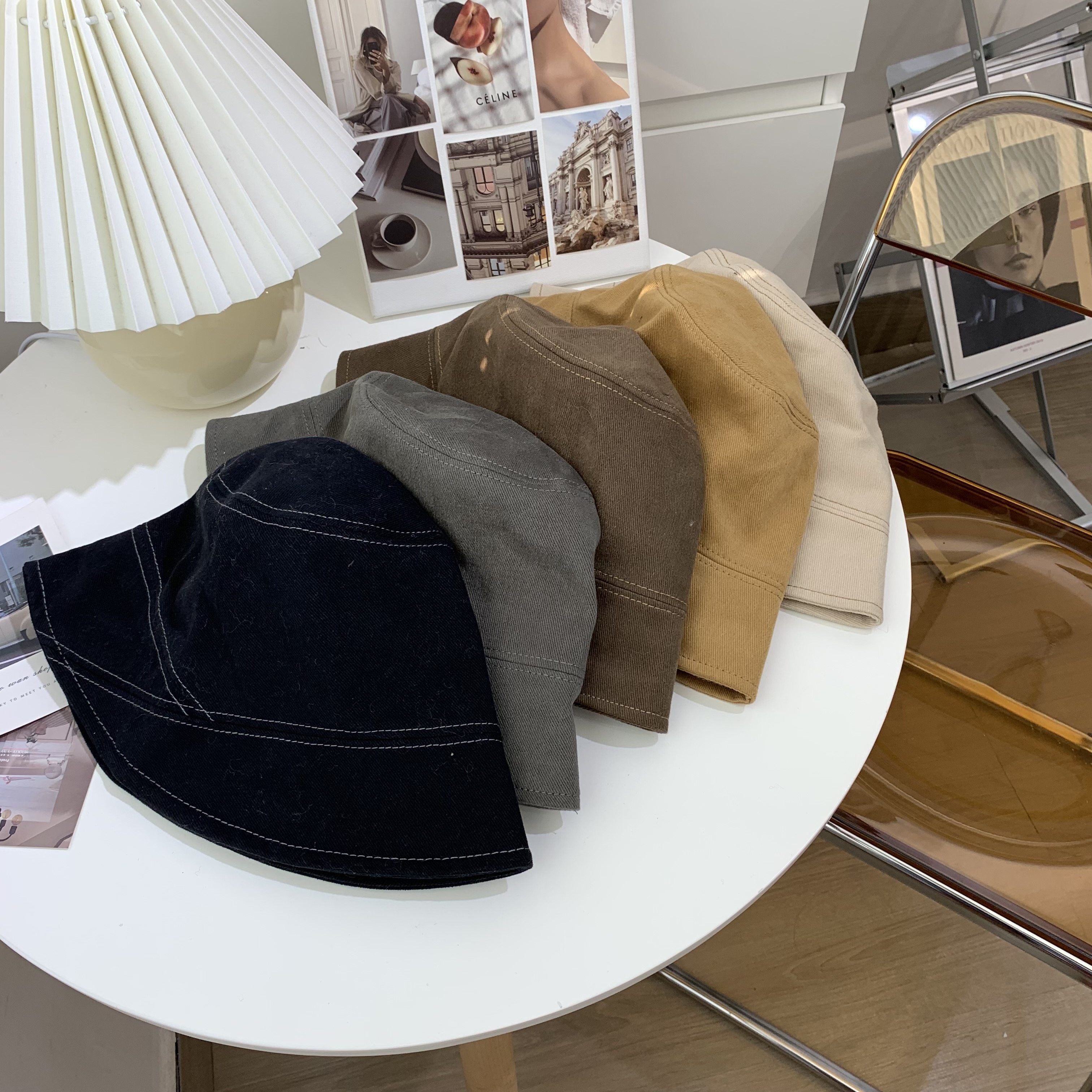 陈奶奶/简单的搭配百搭纯色渔夫帽子秋季女长发前长后短素颜盆帽,淘宝优惠券,粉丝福利购,淘宝优惠卷