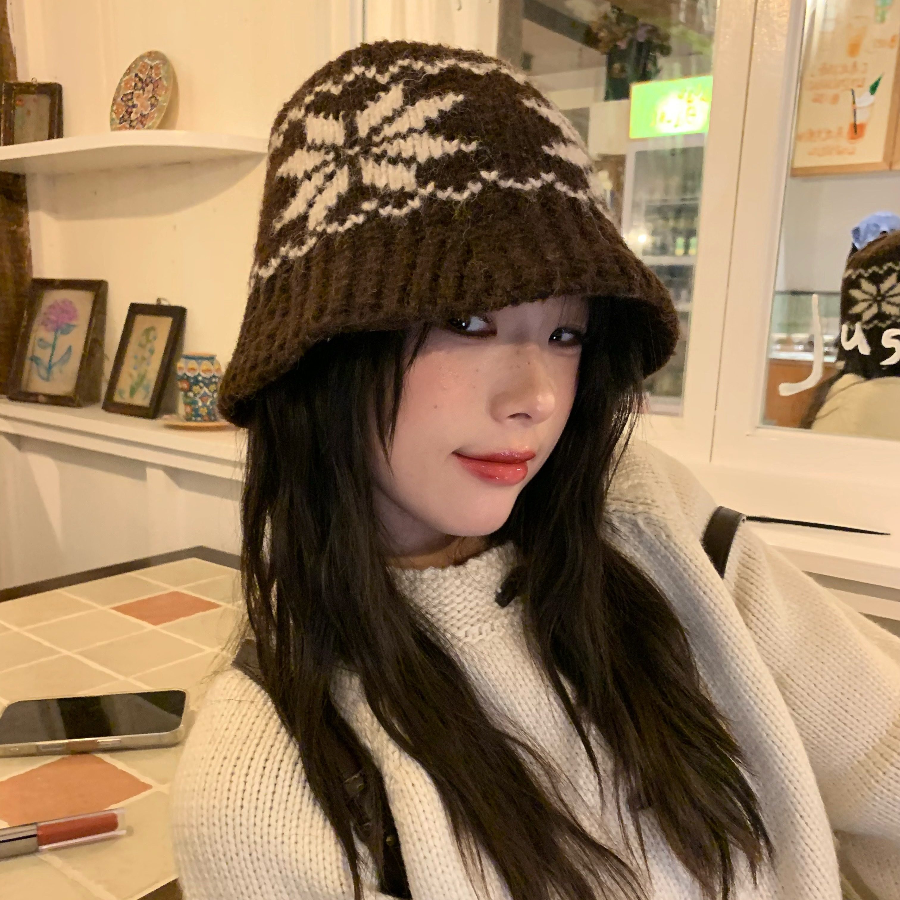 陈奶奶复古费尔岛风羊毛混纺针织渔夫帽子女秋冬保暖显脸小毛线帽,淘宝优惠券,粉丝福利购,淘宝优惠卷