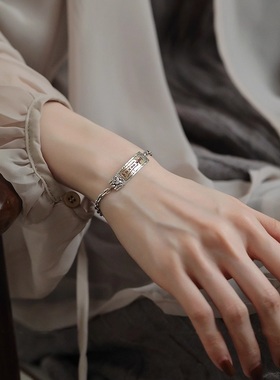 道家饰品开运时泰S925银手链男潮款复古朋克小众设计高级感手环女