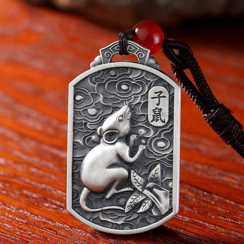 十二生肖吊坠古法仿纯银999足银鼠牛虎兔龙蛇马羊猴鸡狗男女项链,淘宝优惠券,粉丝福利购,淘宝优惠卷