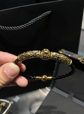 925纯银铜钱貔貅复古转运珠手绳