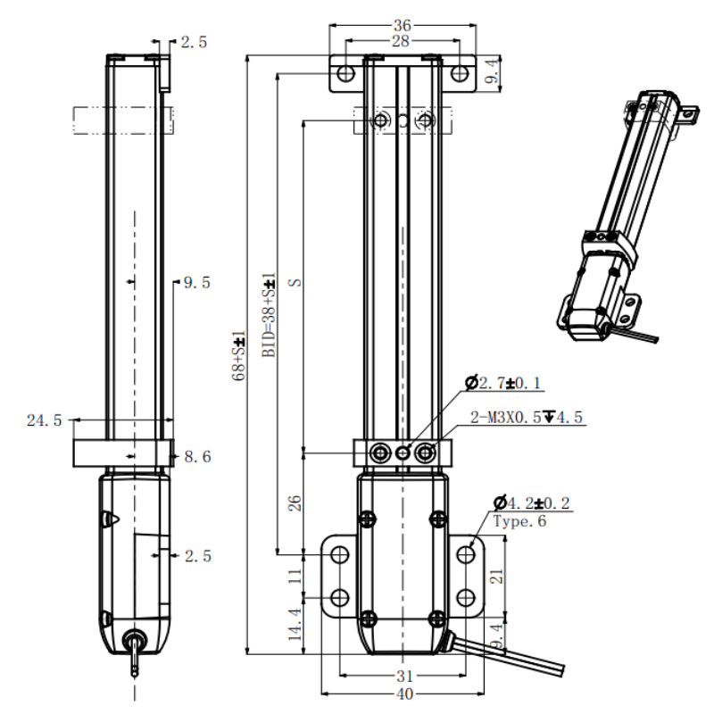 直流12V24V导轨式微型电动推杆开放式小型线性伸缩杆往复迷你电机-图1