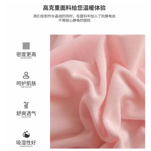 A类加厚宝宝牛奶绒四件套床单被套公主风珊瑚绒三件套床上用品冬 - 图2