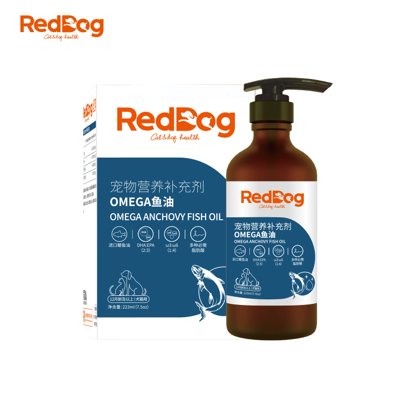 RedDog红狗omega3进口深海鳀鱼油猫用狗狗通用鱼油美毛护肤软胶囊 - 图3