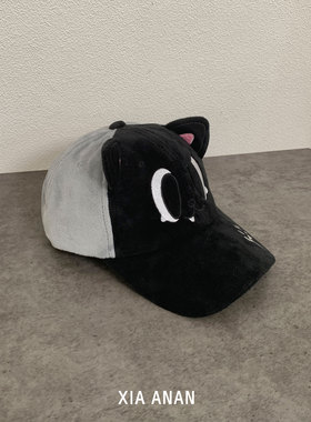 猫咪耳朵防风显脸小棒球帽女款