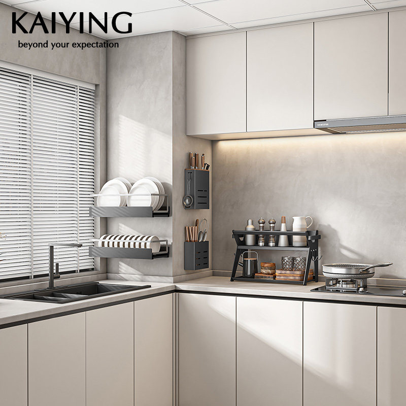 凯鹰北欧黑色免打孔厨房多功能收纳置物架壁挂挂架调料架墙上家用,淘宝优惠券,粉丝福利购,淘宝优惠卷