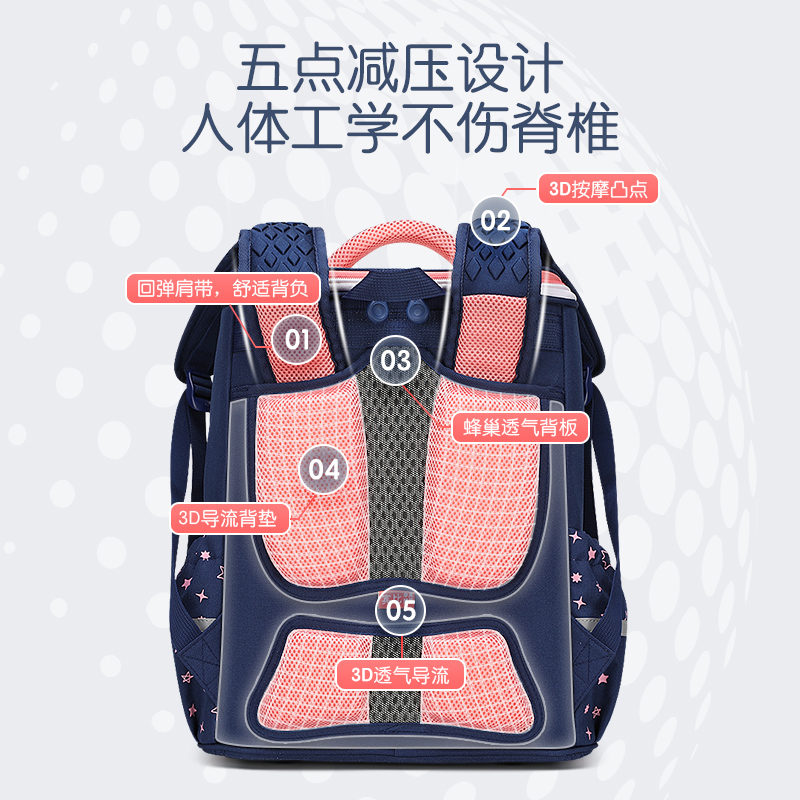 阳光8点 小学生书包一二三到六年级男女儿童减压护脊轻便减负