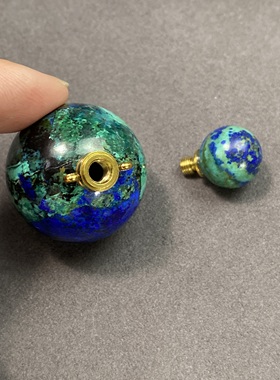 天然蓝铜矿地球香水瓶吊坠精油瓶项链女款锁骨链送女友闺蜜礼物