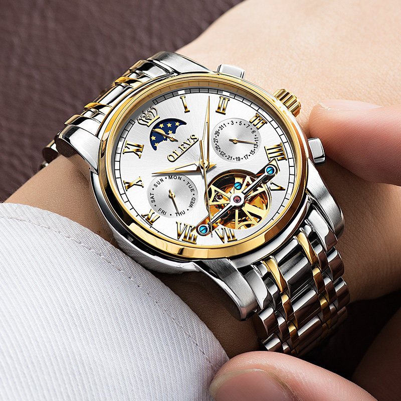 瑞士正品男士全自动黑水鬼s机械表 aesop伊索翠清国产腕表