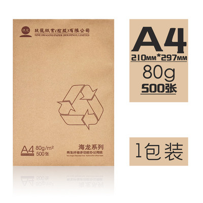 玖龙纸业海龙牌A4复印纸70/80克打印复印纸500张80G纯白A4纸包邮 - 图0