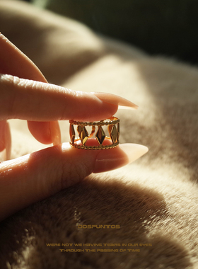 DosPuntos菱格戒指开口戒