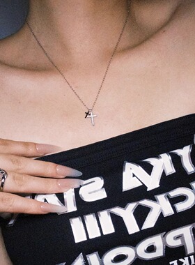 DosPuntos钛钢女十字架项链