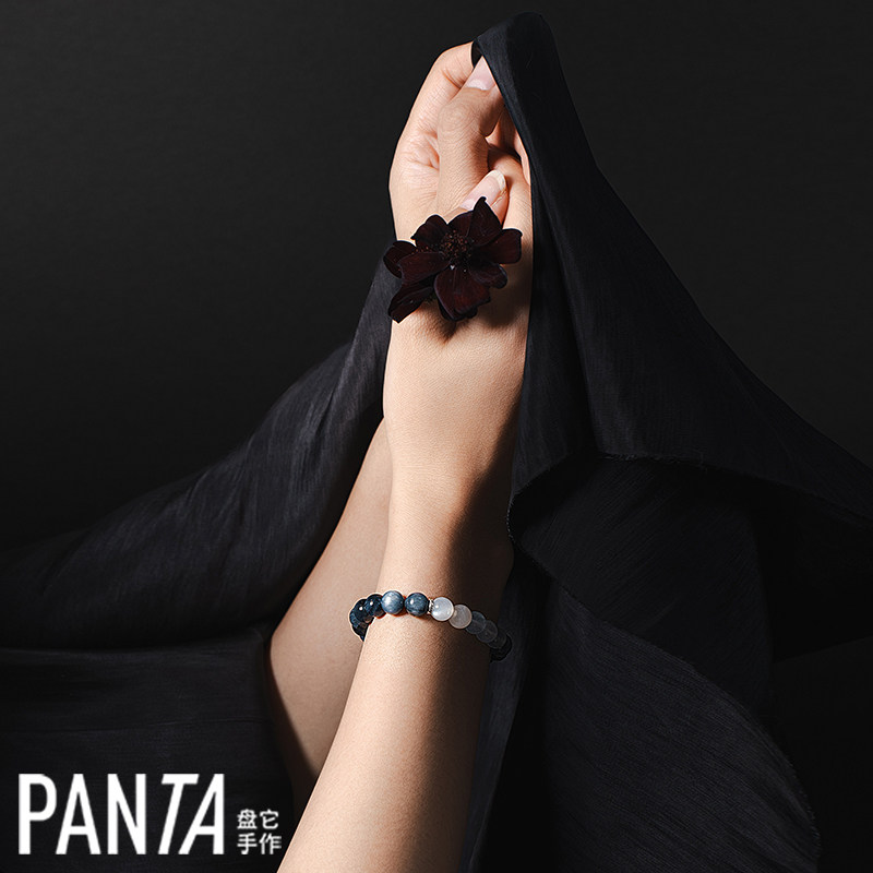 PANTA手作「苏美尔蓝」蓝晶石海蓝宝白月光水晶手串原创水洞察力,淘宝优惠券,粉丝福利购,淘宝优惠卷