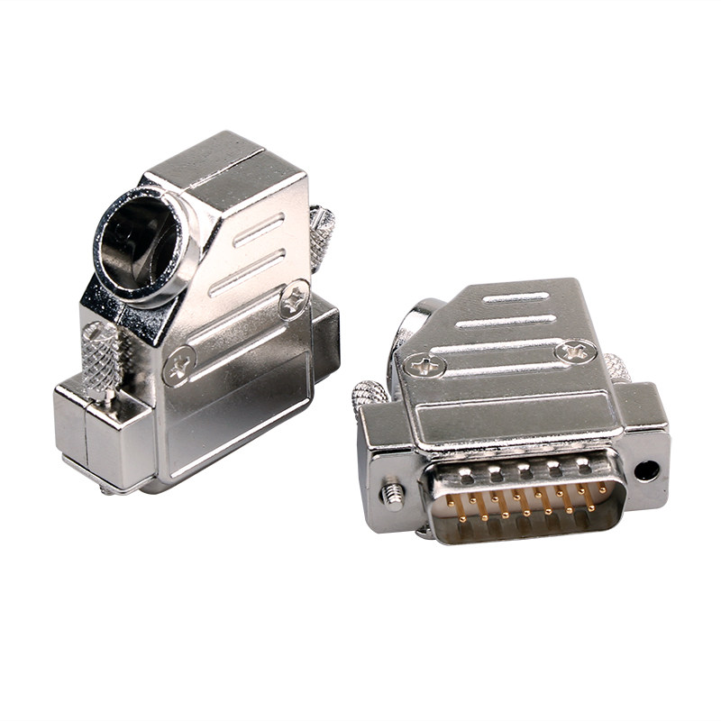 DB15插头 DB15 45度出线 2排15针接头15针斜角出线口金属外壳15芯,淘宝优惠券,粉丝福利购,淘宝优惠卷