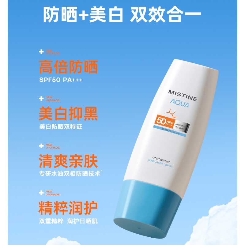 Mistine蜜丝婷防晒霜小蓝帽70ml隔离身体防晒乳spf50水润泰国女-图0