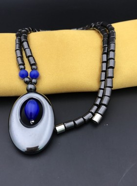 项链黑色吸铁石手镯饰品吊坠