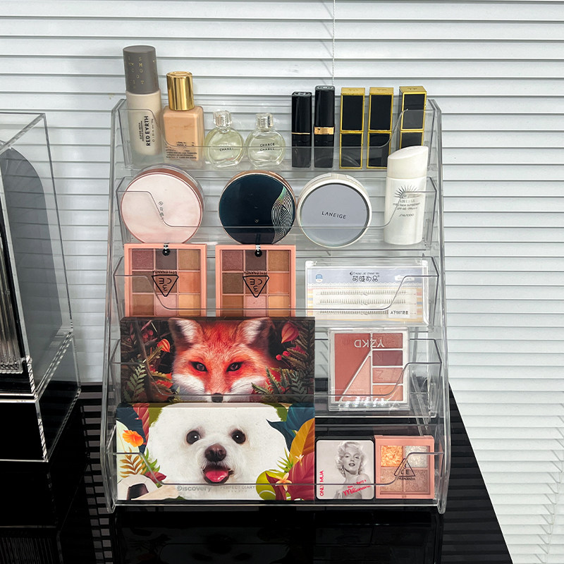 化妆品收纳盒梳妆台高级感收纳架口红眼影粉底液大容量桌面置物架,淘宝优惠券,粉丝福利购,淘宝优惠卷