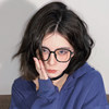 Korean retro multi-sided black frame glasses for women with round faces, casual