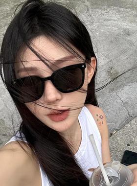 gm复古黑框太阳镜女时尚韩系百搭防紫外线墨镜网红同款显脸小眼镜