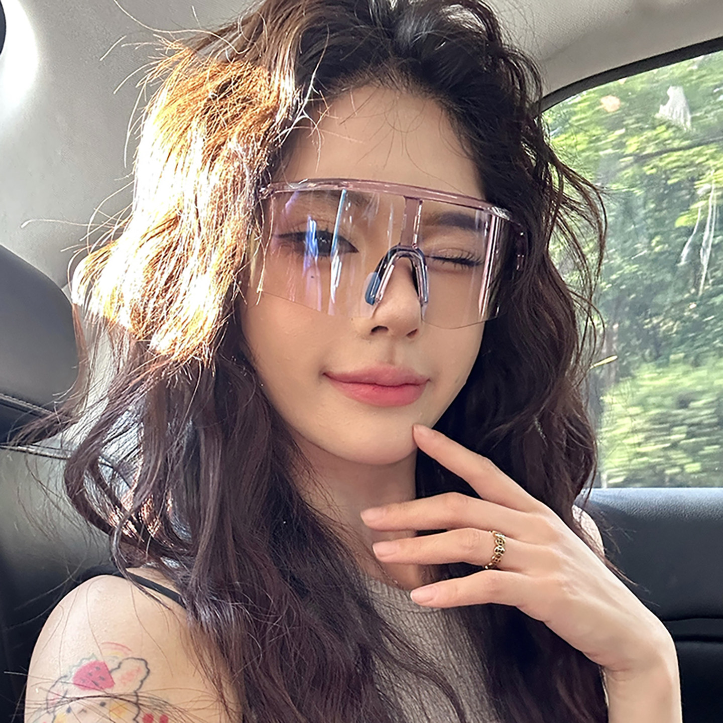 Outdoor sports day and night dual-use cycling large-frame color-changing sunglasses for men and women, wind-proof and sand-proof fashionable sun protection sunglasses