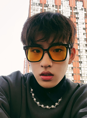 韩版黑框方形墨镜大脸显瘦