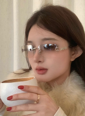 欧美连体Y2K辣妹水银色墨镜女潮凹造型亚裔风辣妹街拍星星太阳镜