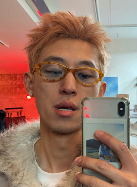 男士中古风痞帅潮流墨镜个性凹造型显脸小复古小框防紫外线太阳镜