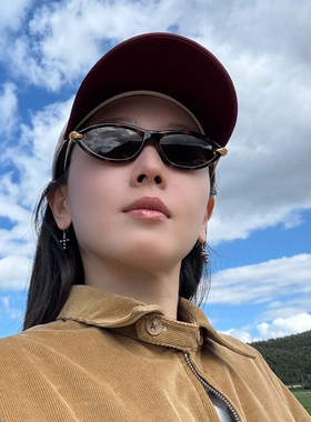 欧美时尚猫眼绳结镜腿墨镜女老钱风潮人街拍显脸小复古防晒太阳镜