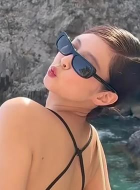 jennie同款椭圆猫眼凹造型复古太阳镜辣妹潮流个性墨镜网红同款女