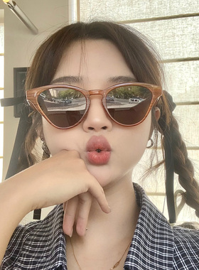 木纹茶色网红款墨镜防紫外线复古