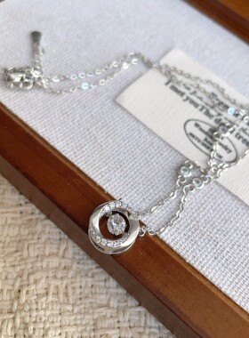 吾岸郝熠然普普同款项链莫比乌斯三秒心动超闪锆石高级感锁骨链女