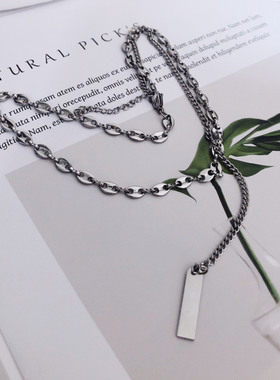 港风牌猪鼻子项链ins街头嘻哈