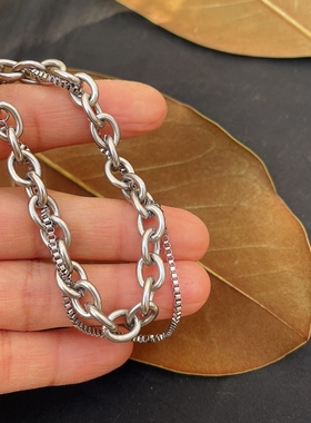 明宰铉同款手链钛钢双层链条饰品