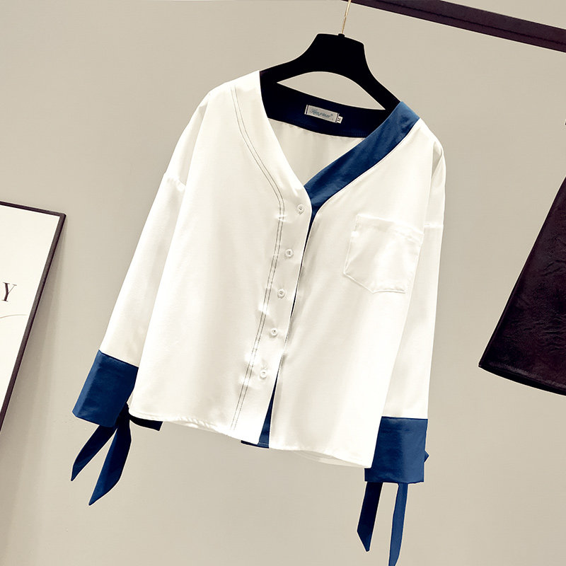 秋装2020年新款气质雪纺女装白衬衣 saronala莎欧娜拉蕾丝衫/雪纺衫