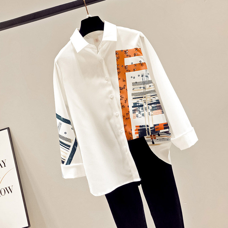 秋装2020年新款雪纺女装气质白衬衣 saronala莎欧娜拉蕾丝衫/雪纺衫