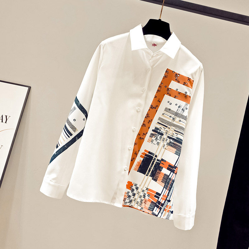 秋装2020年新款雪纺女装气质白衬衣 saronala莎欧娜拉蕾丝衫/雪纺衫