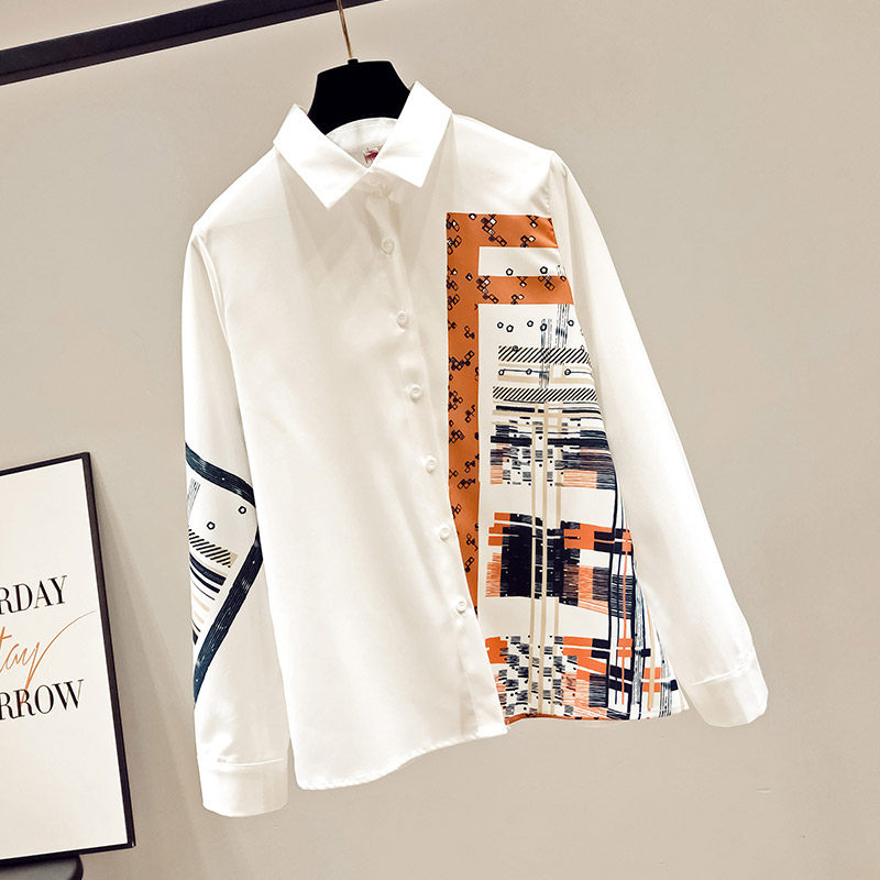 秋装2020年新款雪纺女装气质白衬衣 saronala莎欧娜拉蕾丝衫/雪纺衫