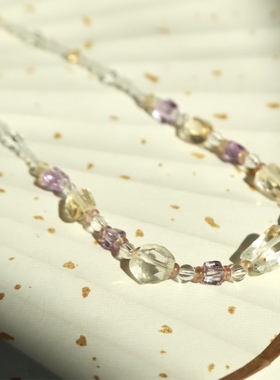 止秋阁水晶海蓝宝女性国风项链