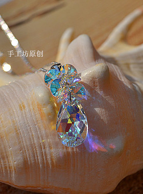 原创波西米亚天使翅膀吊坠项链