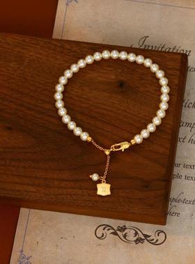 2025新款年抖音网红爆款手链镶钻高级感十二星座双子座气质珍珠手